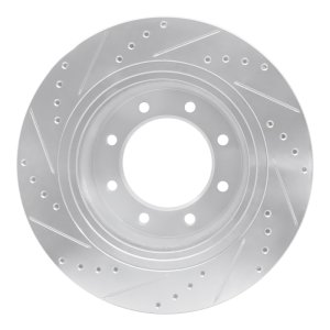 Nissan NV1500 Brake Rotor (1) - Front Right - R1 Concepts - Drilled & Slotted - Silver - `12-`21